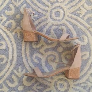 Faux suede block heels